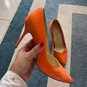 Sarah Flint Orange suede perfect pumps